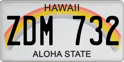 HI license plate ZDM732