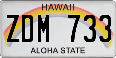 HI license plate ZDM733