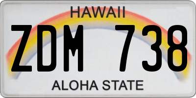 HI license plate ZDM738