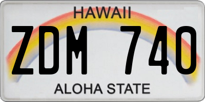 HI license plate ZDM740