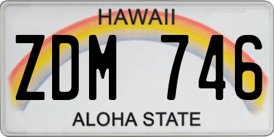 HI license plate ZDM746
