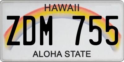HI license plate ZDM755