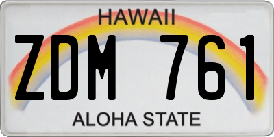 HI license plate ZDM761