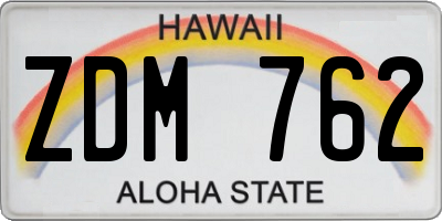 HI license plate ZDM762