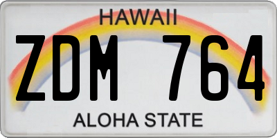 HI license plate ZDM764