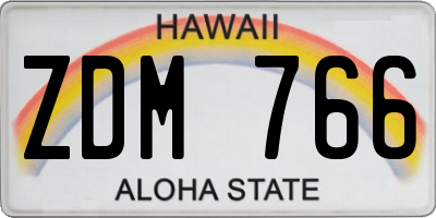 HI license plate ZDM766