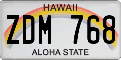 HI license plate ZDM768