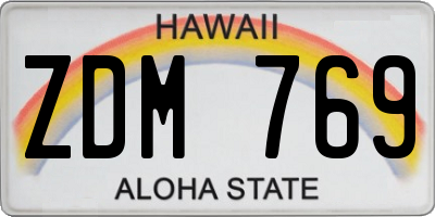 HI license plate ZDM769