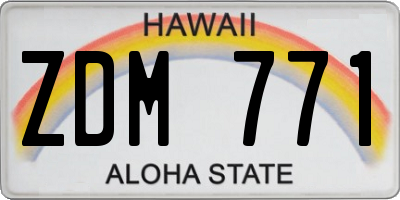 HI license plate ZDM771