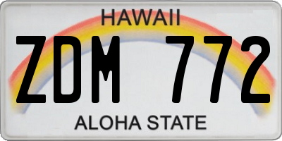 HI license plate ZDM772