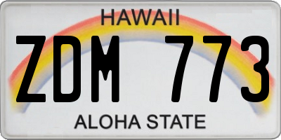 HI license plate ZDM773