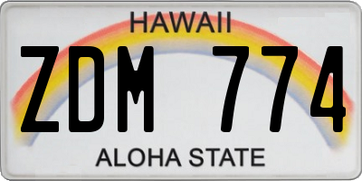HI license plate ZDM774
