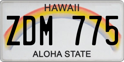 HI license plate ZDM775