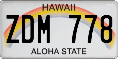 HI license plate ZDM778