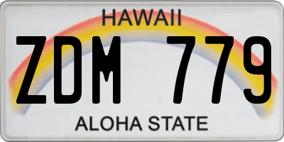 HI license plate ZDM779
