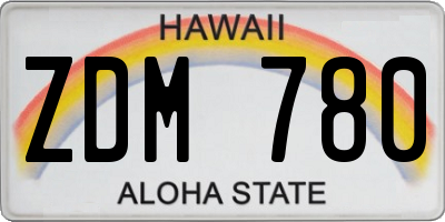 HI license plate ZDM780