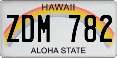 HI license plate ZDM782