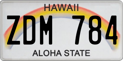 HI license plate ZDM784