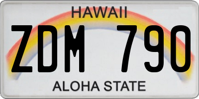 HI license plate ZDM790