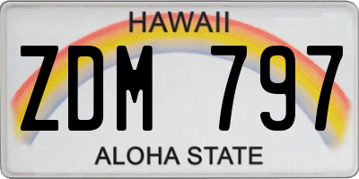 HI license plate ZDM797