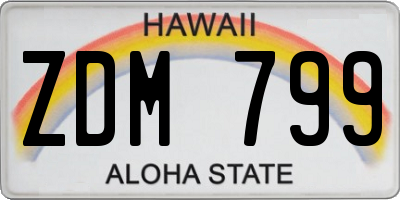 HI license plate ZDM799