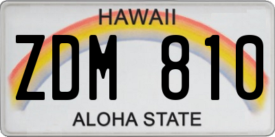 HI license plate ZDM810