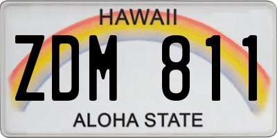HI license plate ZDM811