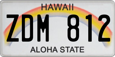 HI license plate ZDM812