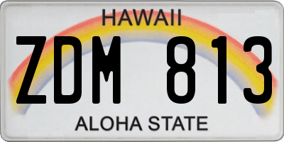 HI license plate ZDM813