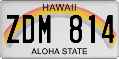 HI license plate ZDM814