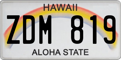 HI license plate ZDM819