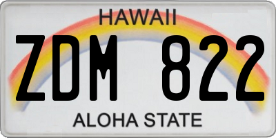 HI license plate ZDM822