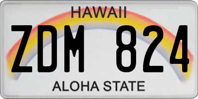 HI license plate ZDM824