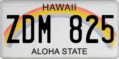 HI license plate ZDM825