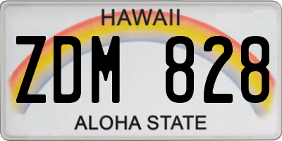 HI license plate ZDM828