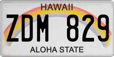HI license plate ZDM829
