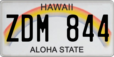 HI license plate ZDM844