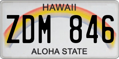 HI license plate ZDM846