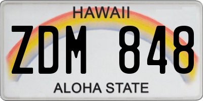 HI license plate ZDM848