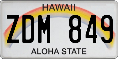 HI license plate ZDM849