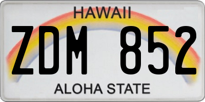 HI license plate ZDM852
