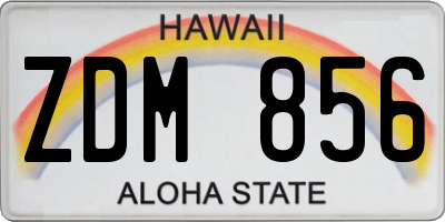 HI license plate ZDM856
