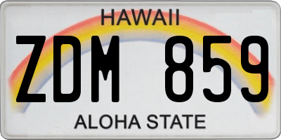 HI license plate ZDM859