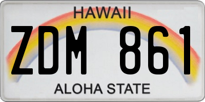 HI license plate ZDM861