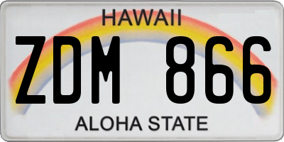 HI license plate ZDM866