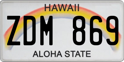 HI license plate ZDM869