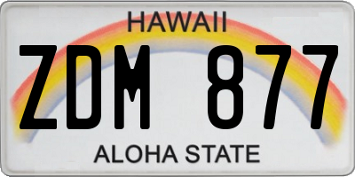 HI license plate ZDM877