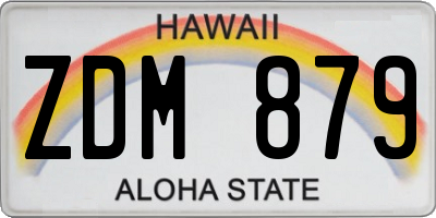 HI license plate ZDM879