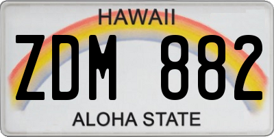 HI license plate ZDM882