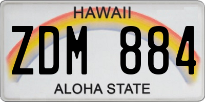 HI license plate ZDM884